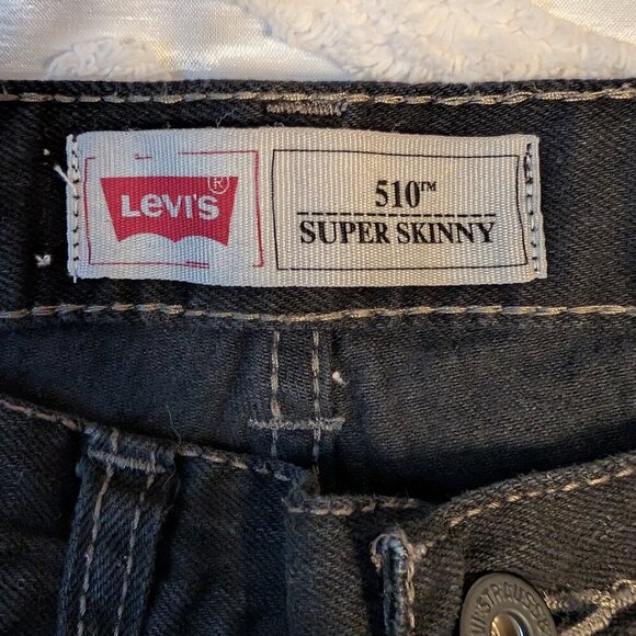 Levi's 510 Super Skinny Black Label boys 16 regular black jeans EUC - Picture 7 of 9